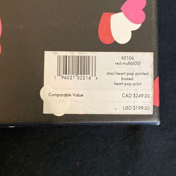 Kate Spade Women's Red Staci Heart Pop Printed Boxed Heart Pop Print Clutch NWT - Picture 13 of 13